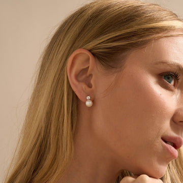 Boucles d'oreilles de perles - Boucles d'oreilles délicates en CZ