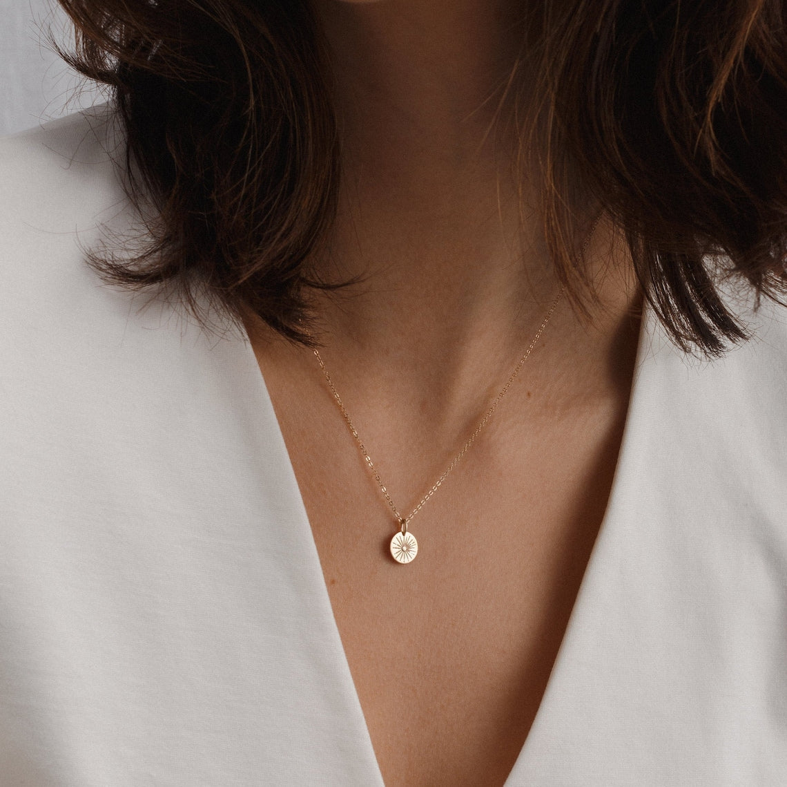 Collier de rayon de soleil - Collier avec petits pendentifs de soleil
