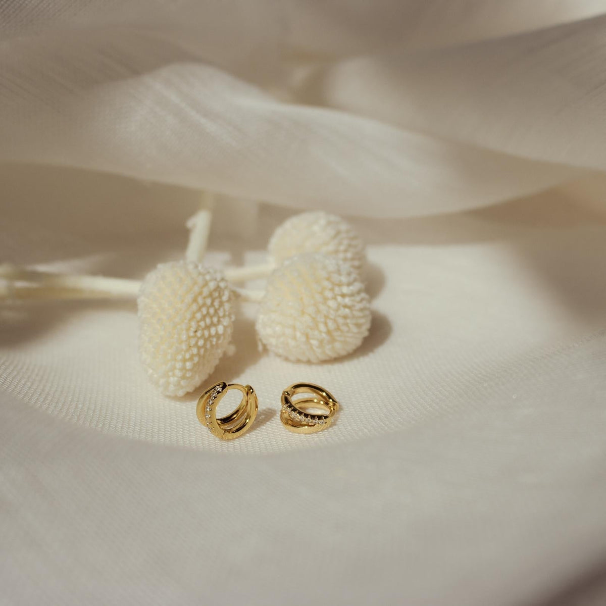 Duo Huggies - boucles d'oreilles duo en zirconium