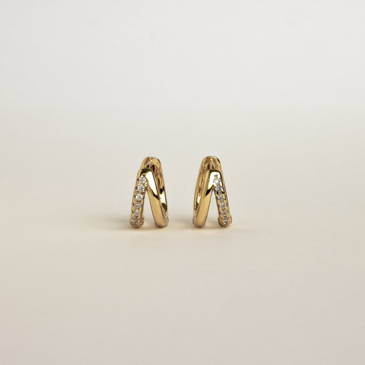 Duo Huggies - boucles d'oreilles duo en zirconium