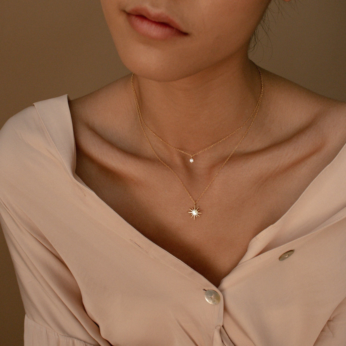 Collier d'étoile à double couche - Collier Starburst Duo