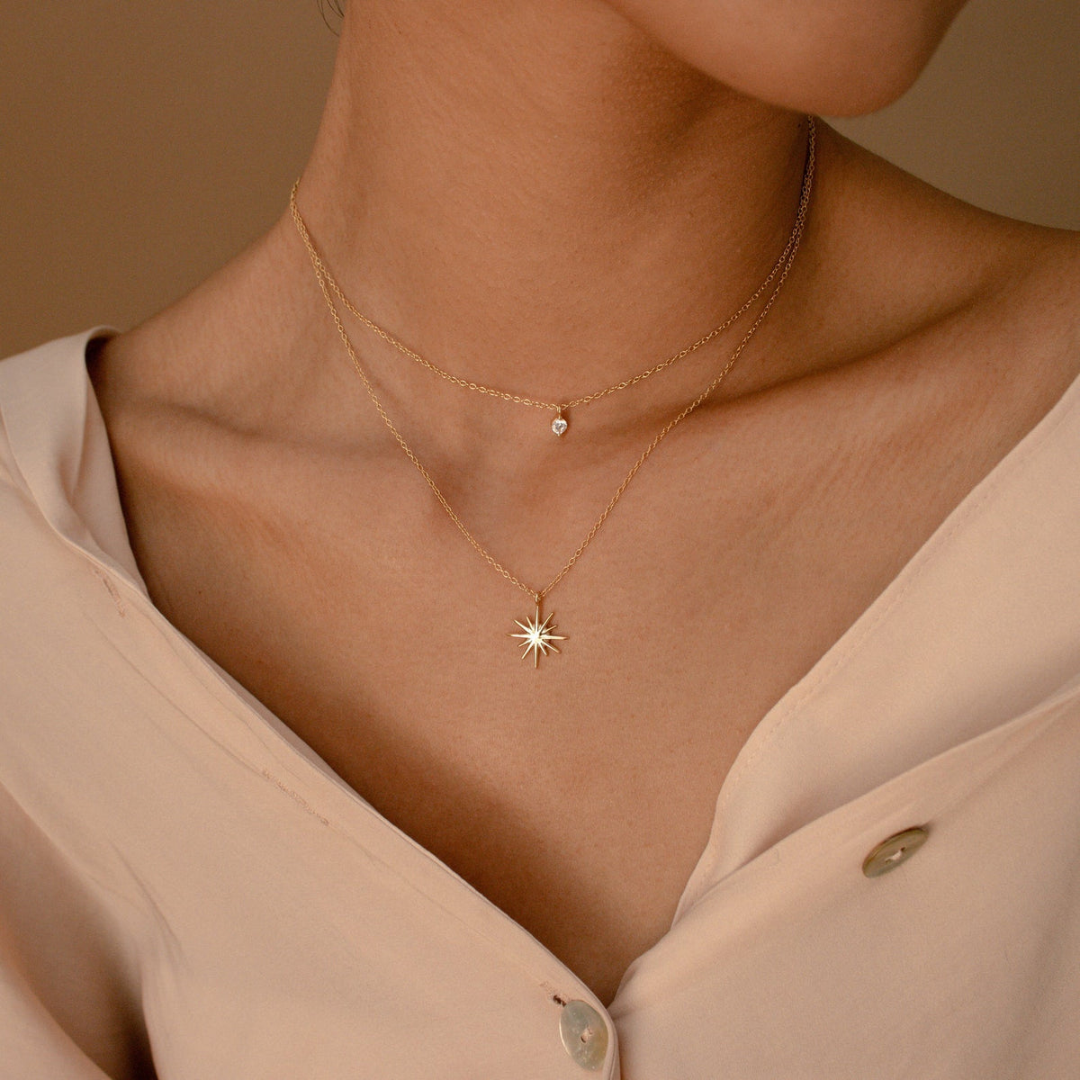 Collier d'étoile à double couche - Collier Starburst Duo