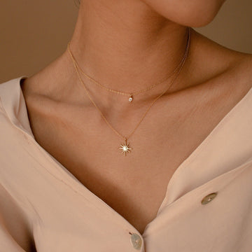 Collier d'étoile à double couche - Collier Starburst Duo