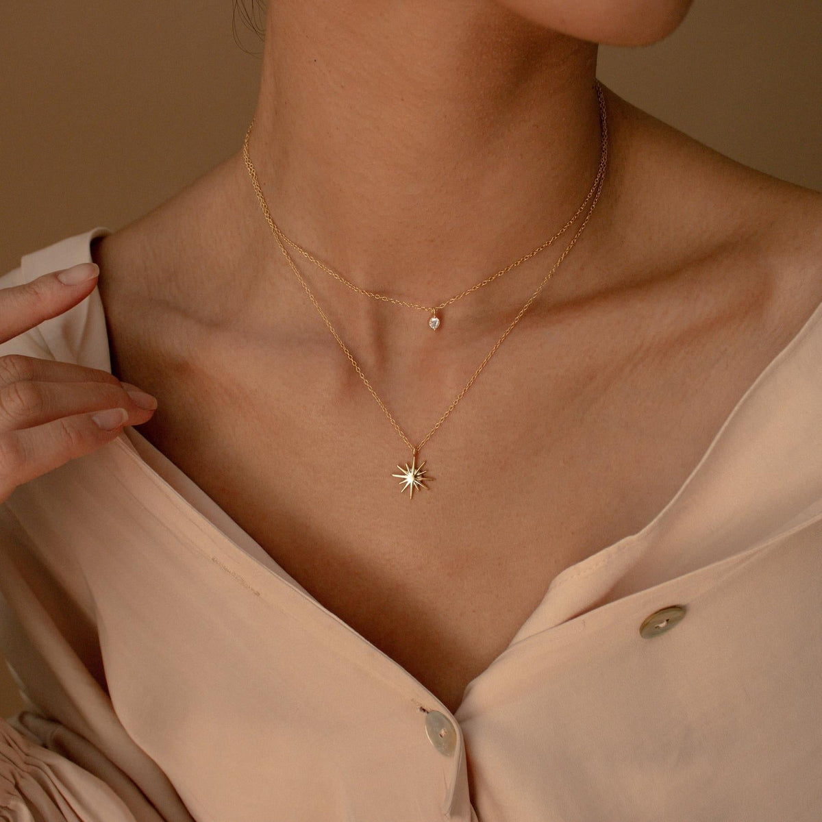 Collier d'étoile à double couche - Collier Starburst Duo