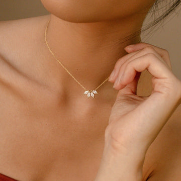 Collier de diamant marquise - Incrustation de pierre marquise