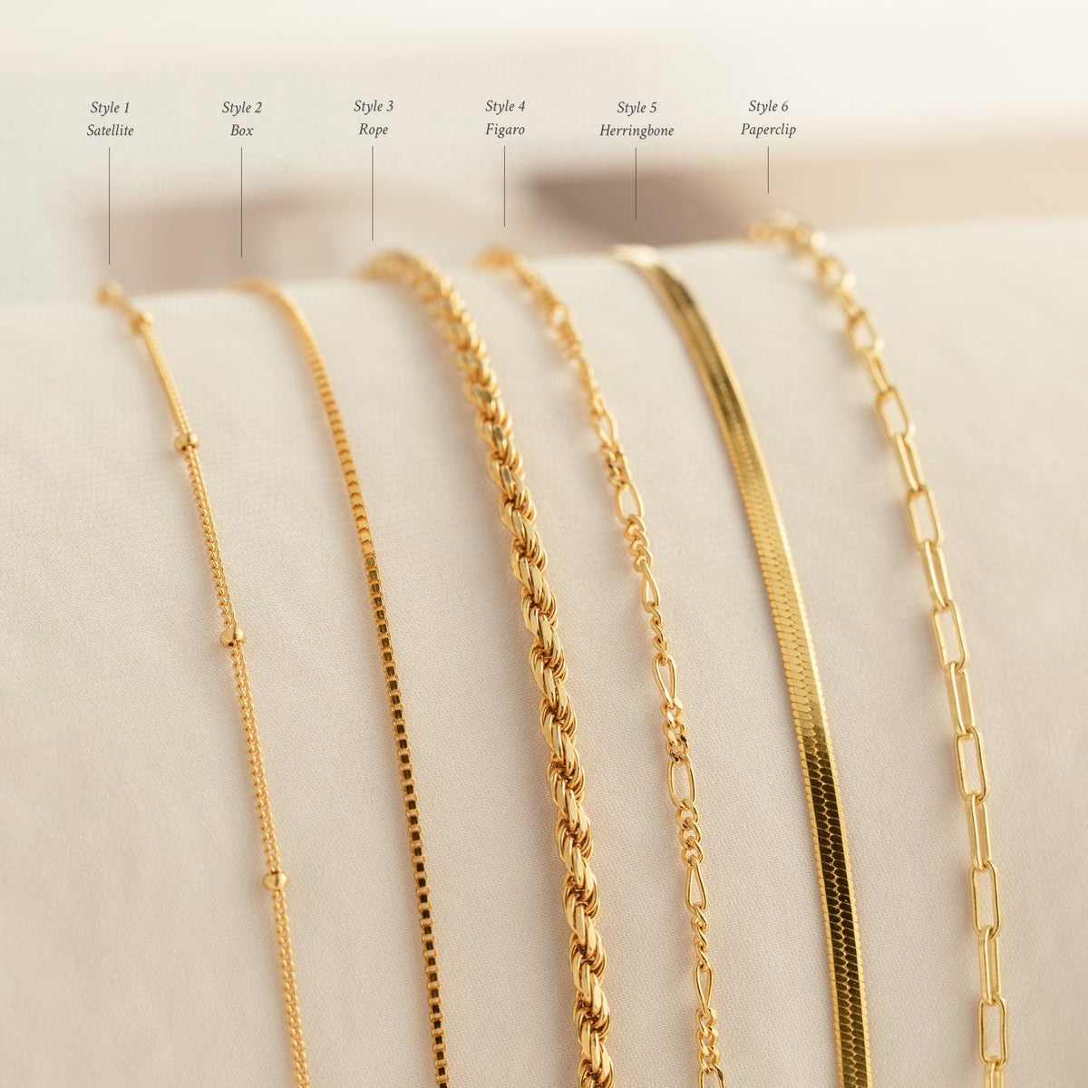 Bracelets en chaîne - bracelets minimalistes en couches
