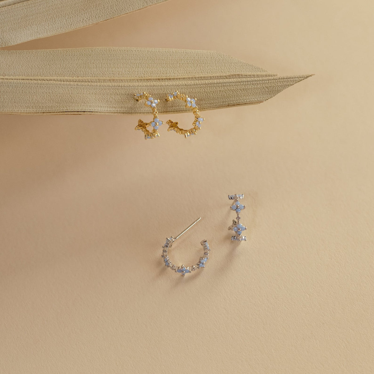 Boucles d'oreilles monuments - Aros de fleurs de lierre