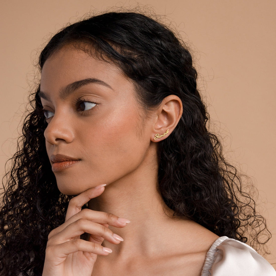 Boucles d'oreilles de Nom Personnalisées - Boucles d'oreilles Minimalistes
