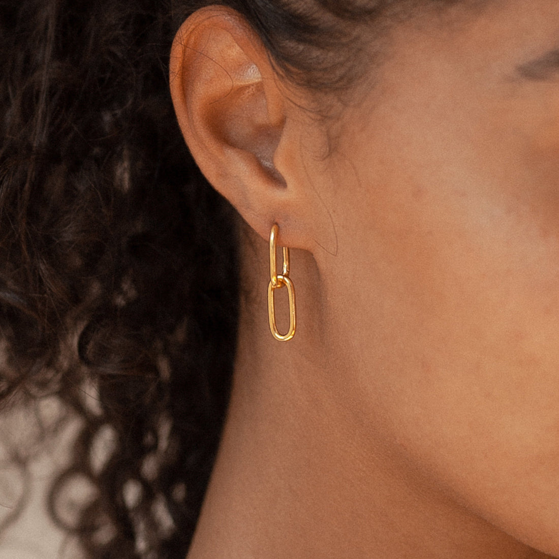 Boucles d'oreilles à maillons - Boucles d'oreilles pendantes à deux maillons