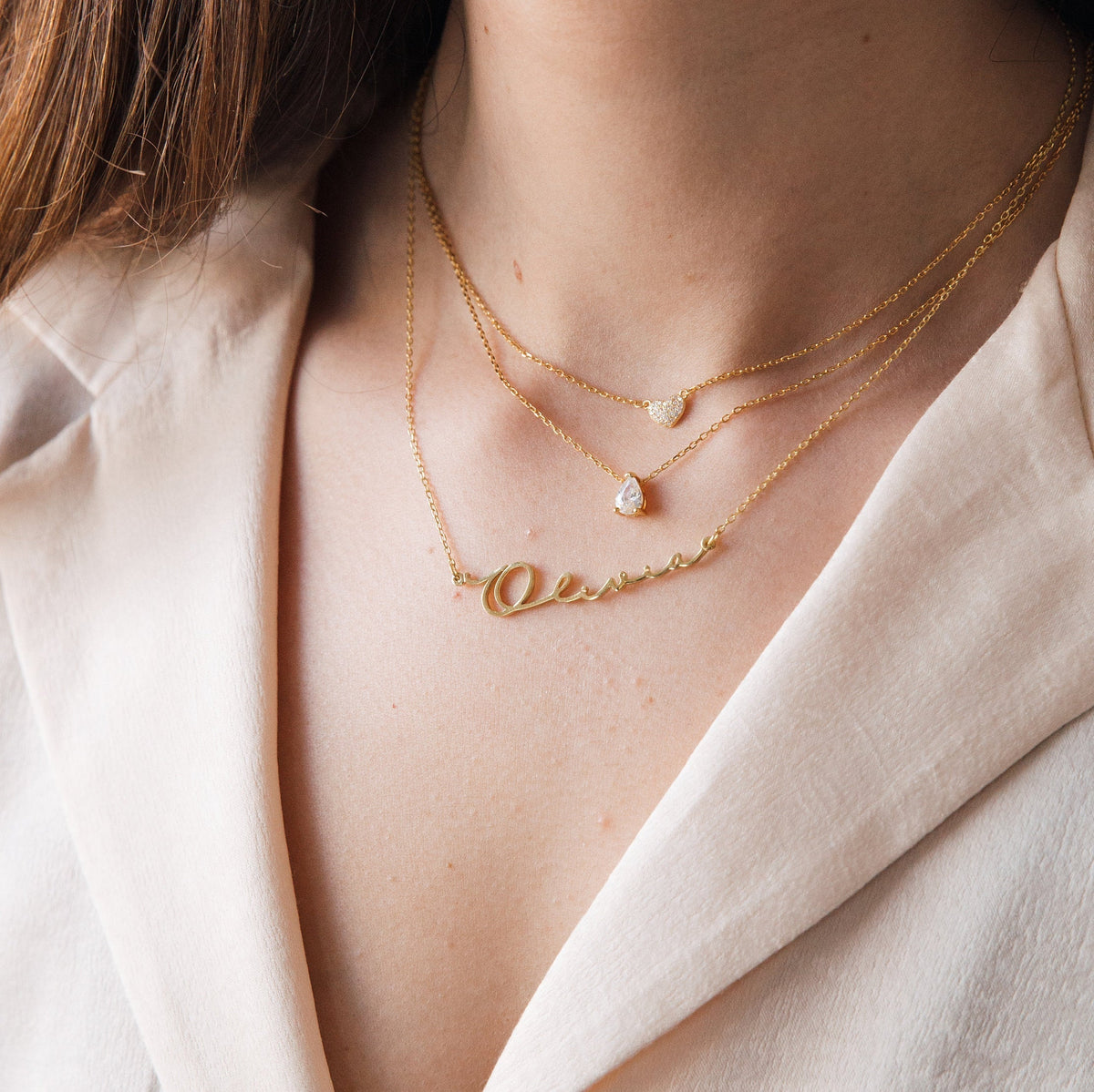 Perle de diamant - Collier en diamant en forme de goutte