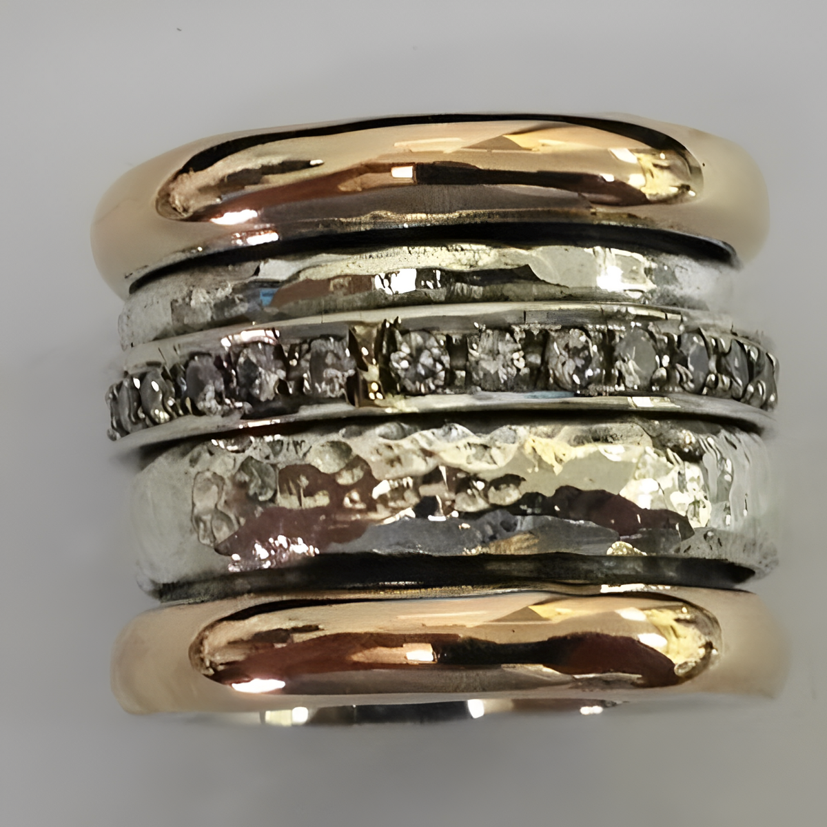 Maellie – Bague vintage épaisse en or et argent