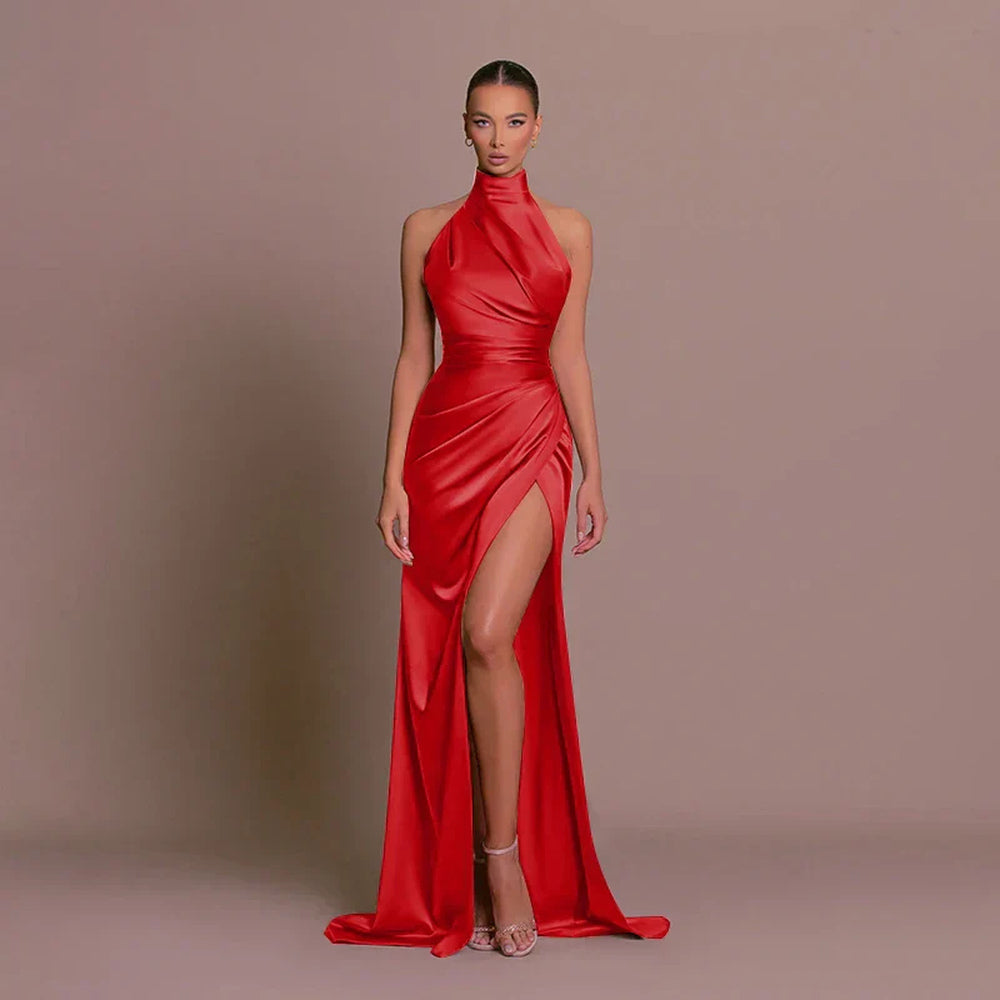 Avigail - Élégante robe de soirée avec décolleté haut