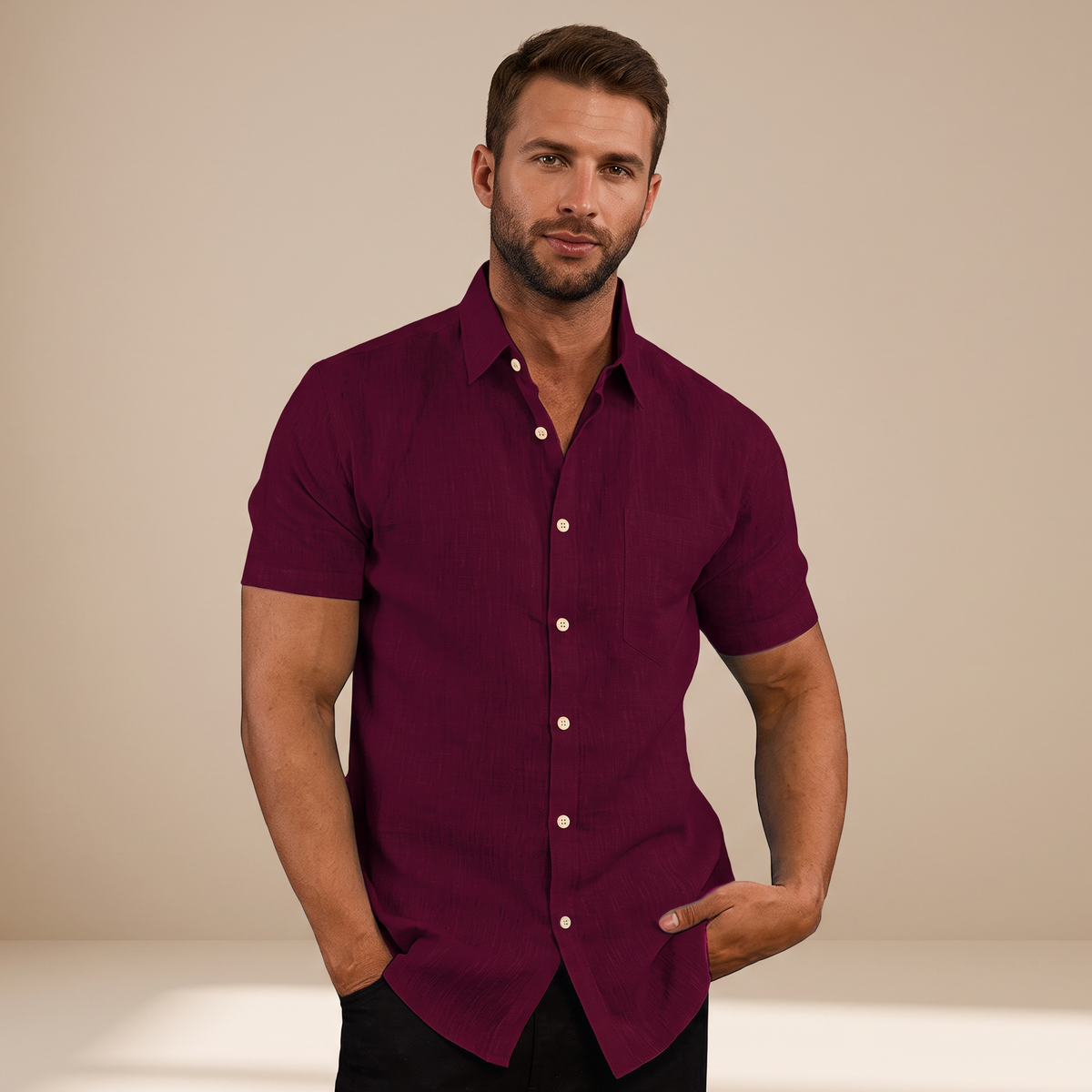 Cassius - Chemise Formelle à Manches Courtes