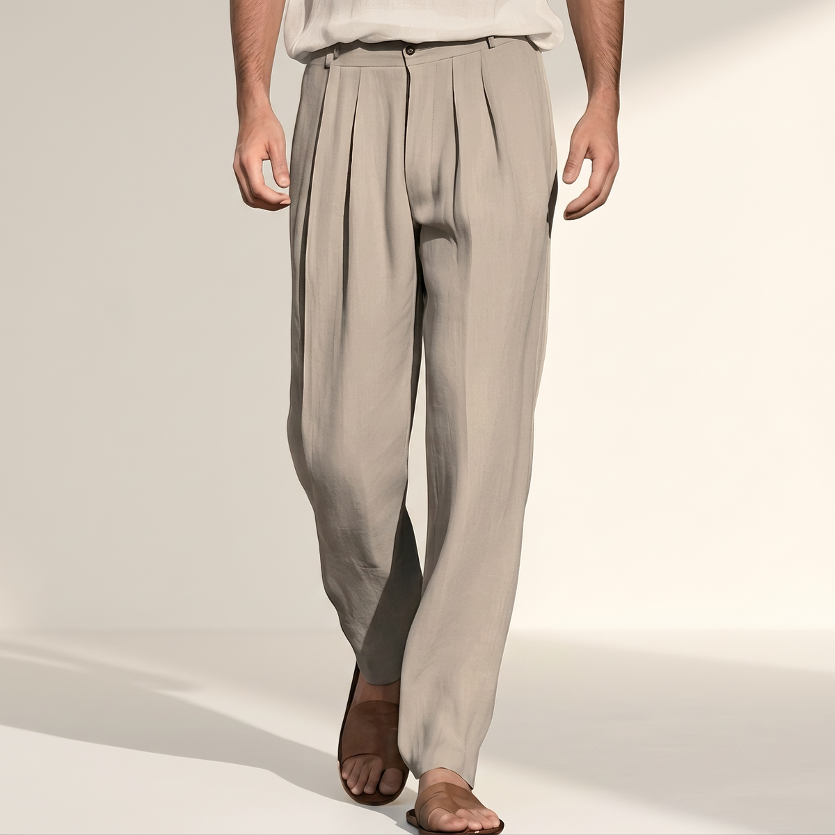 Randall - Pantalon Large Plissé Décontracté