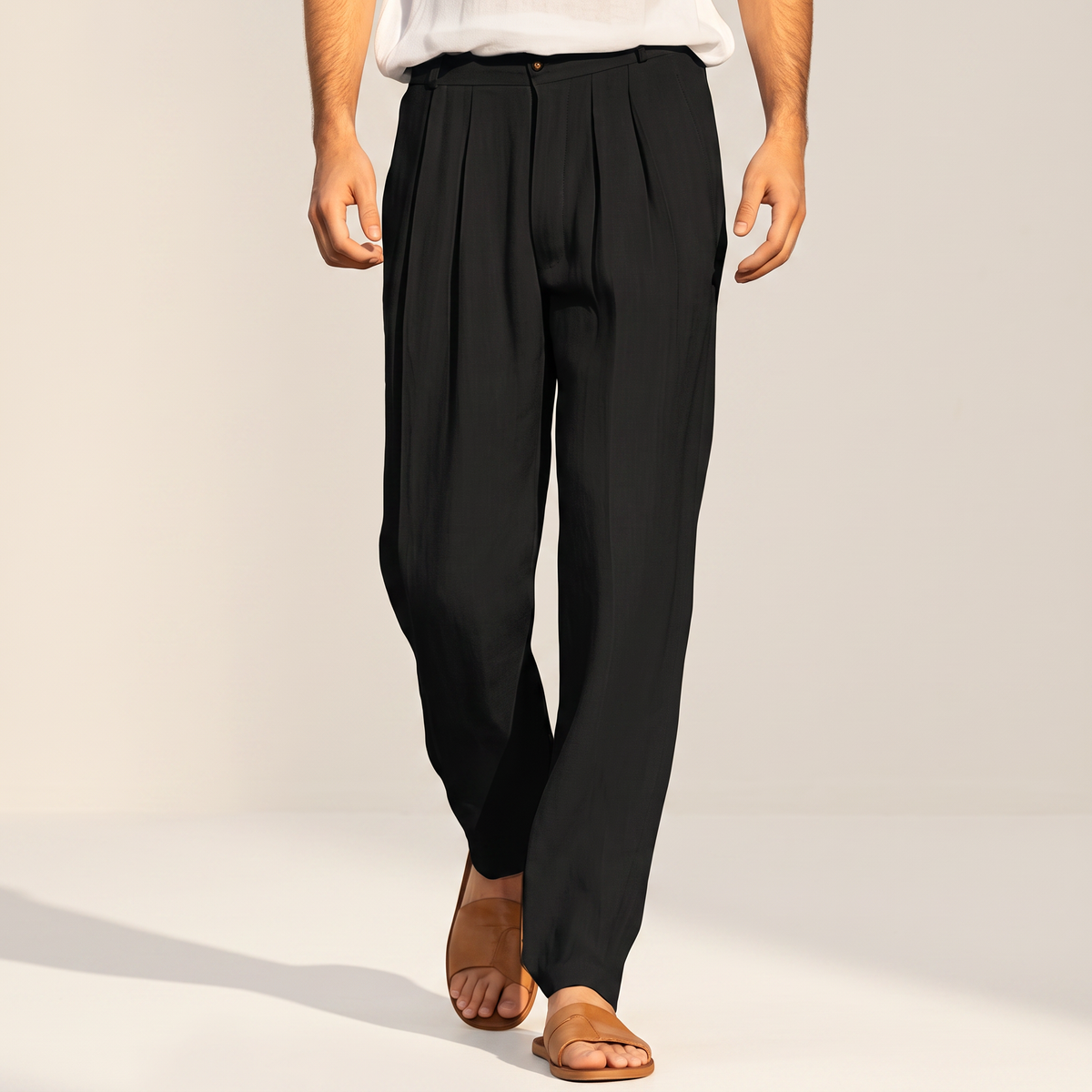 Randall - Pantalon Large Plissé Décontracté
