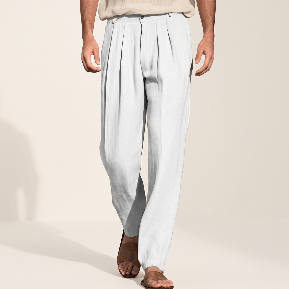 Randall - Pantalon Large Plissé Décontracté