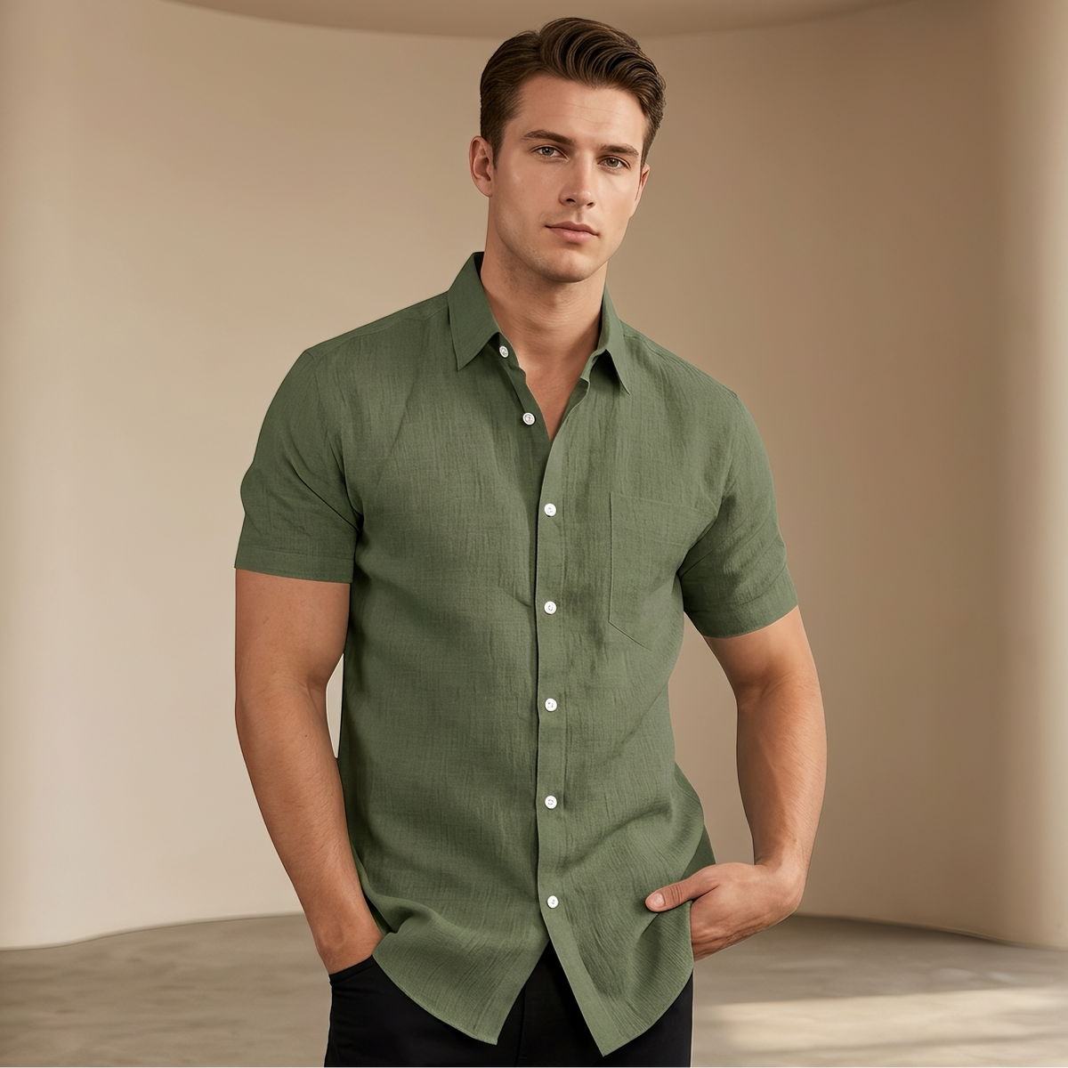 Cassius - Chemise Formelle à Manches Courtes