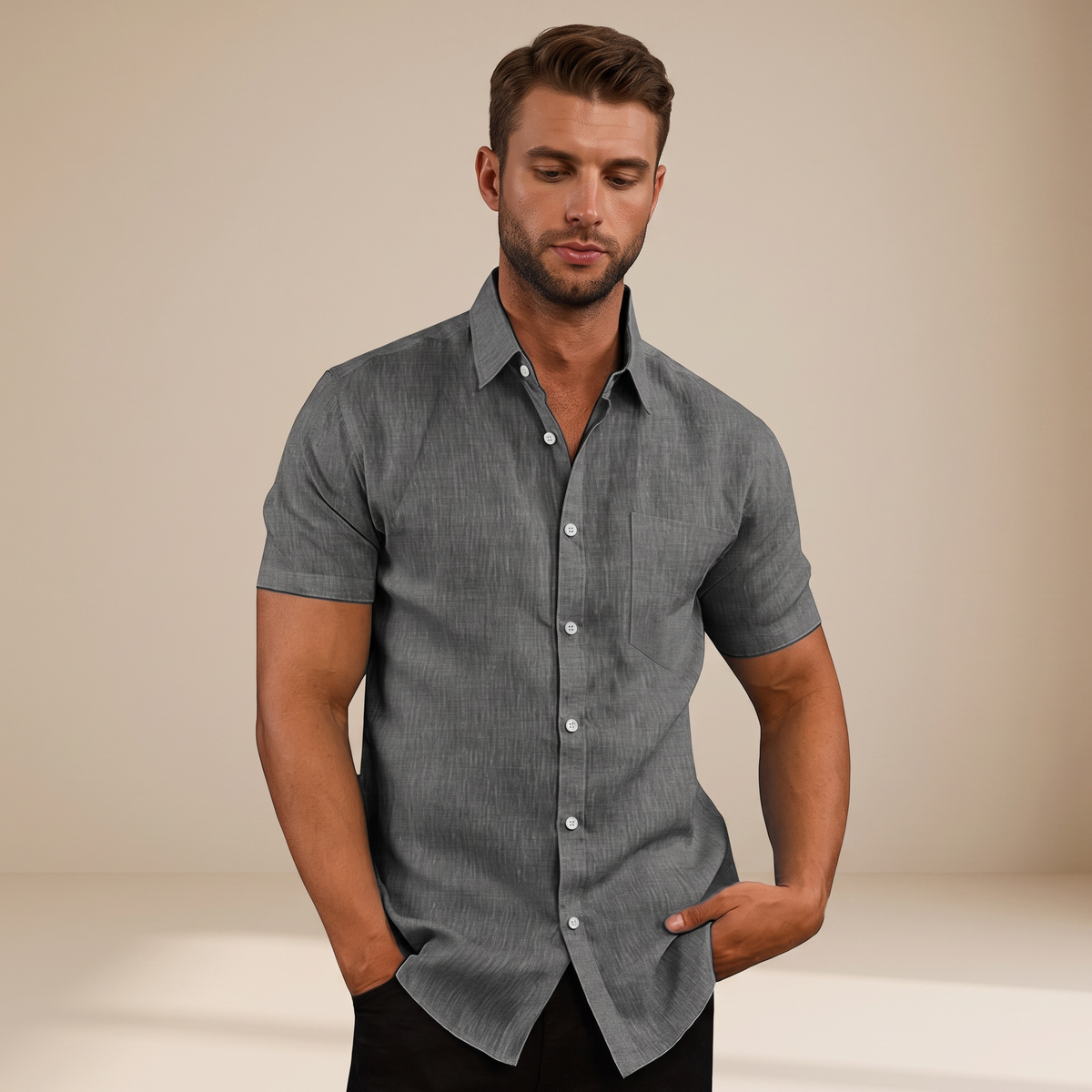 Cassius - Chemise Formelle à Manches Courtes