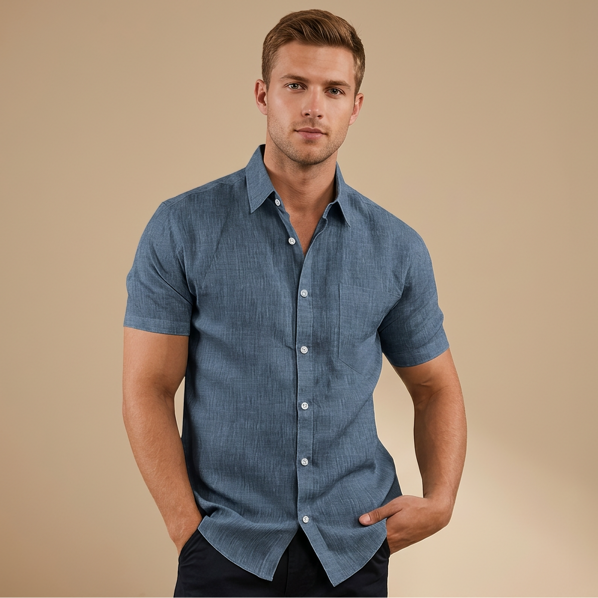 Cassius - Chemise Formelle à Manches Courtes