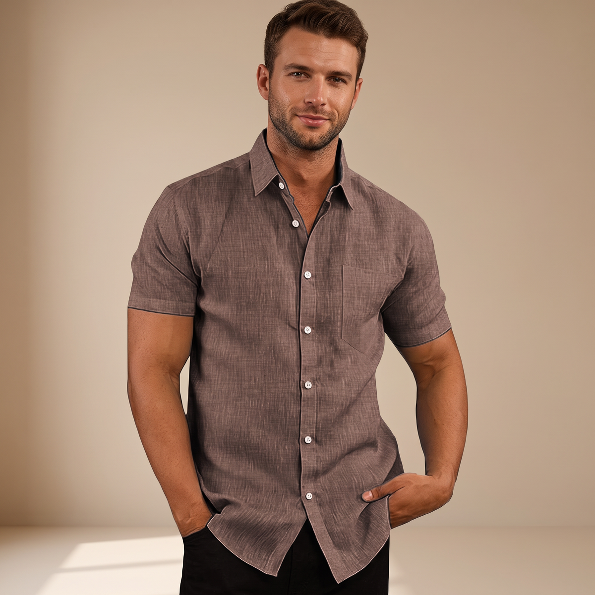 Cassius - Chemise Formelle à Manches Courtes
