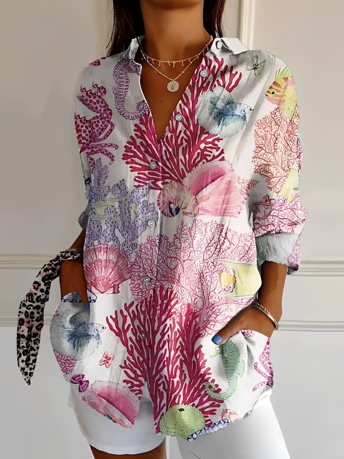 Roxanne - Chemise raffinée avec patte de boutons pour femmes