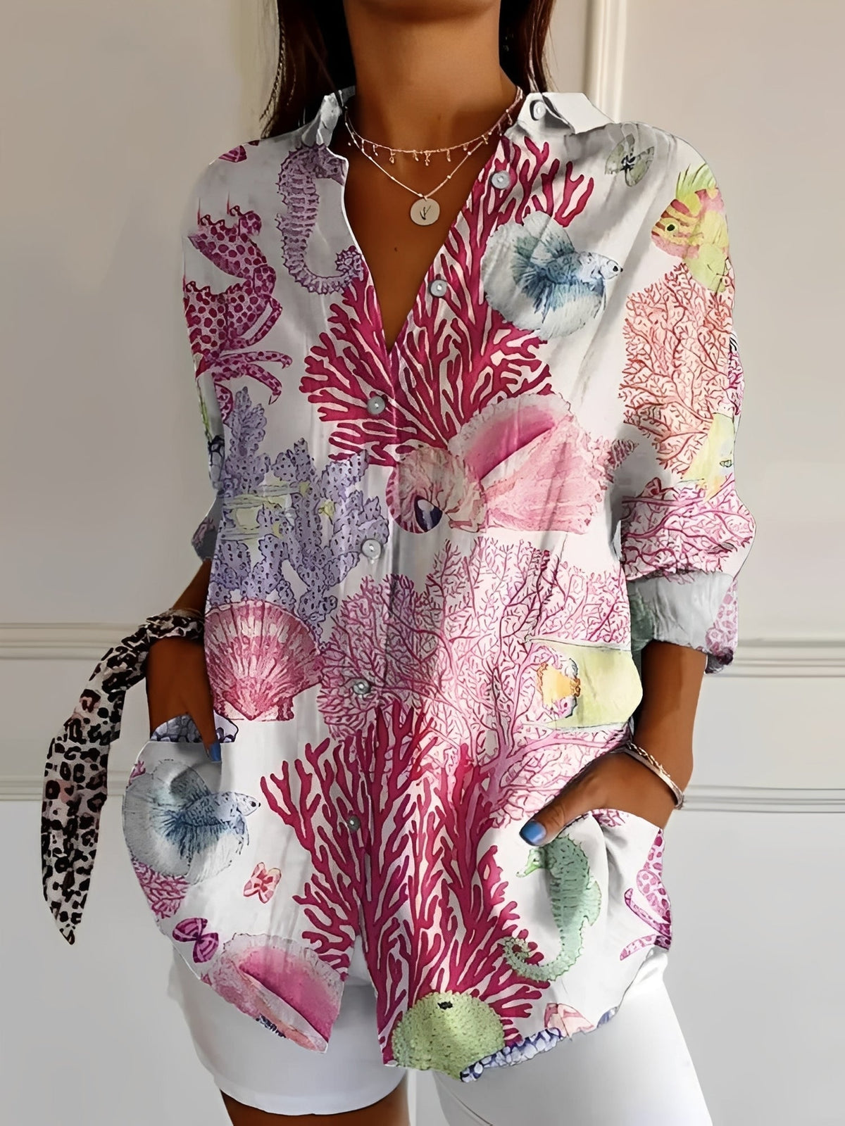 Roxanne - Chemise raffinée avec patte de boutons pour femmes