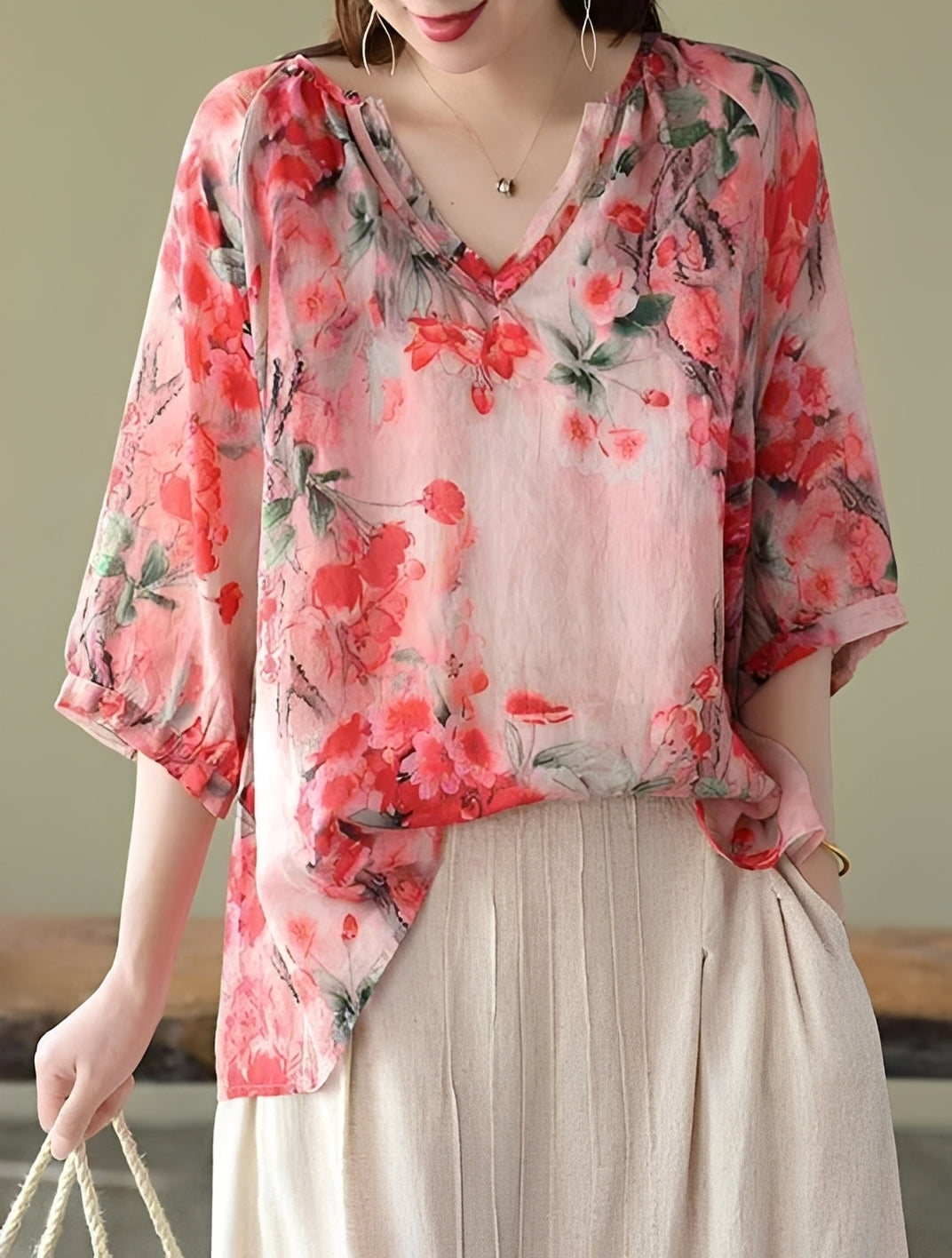 Nancy - Blouses chic et amples avec motif pour femmes