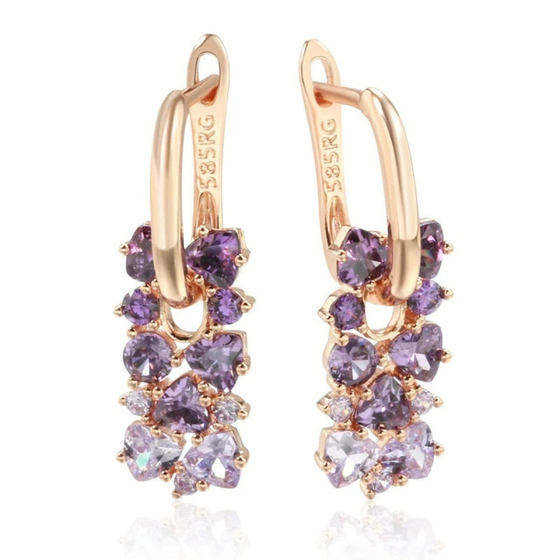 Joshi – Boucles d'oreilles élégantes violettes