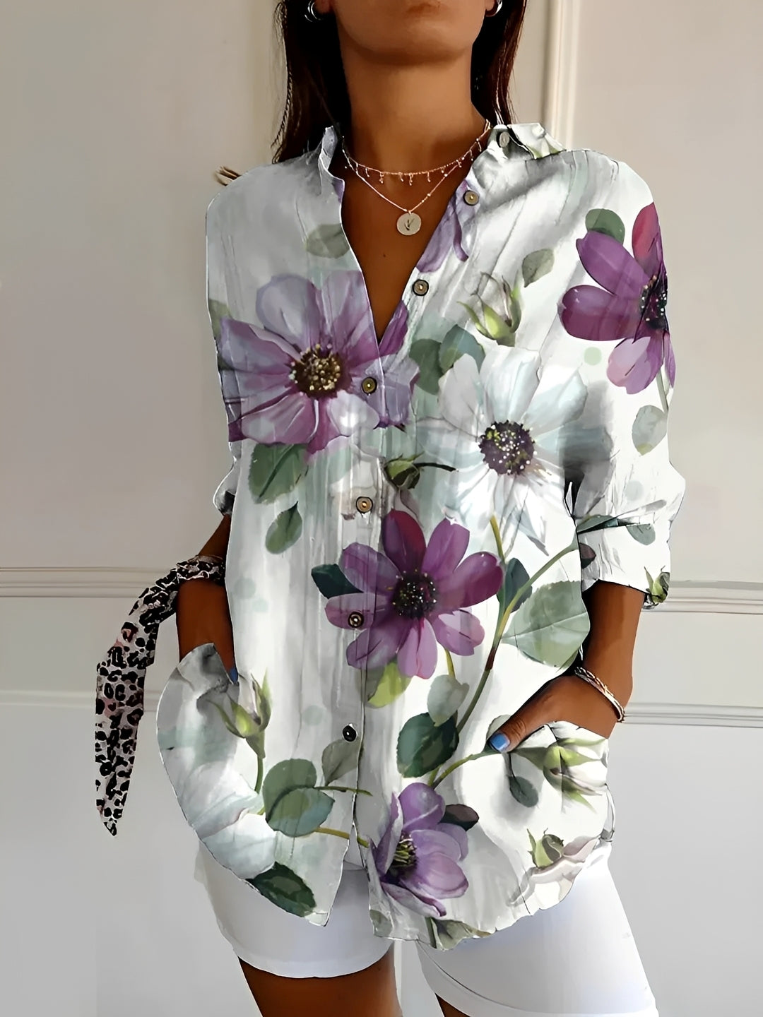 Chantelle - Blouse chic avec boutons pour femmes