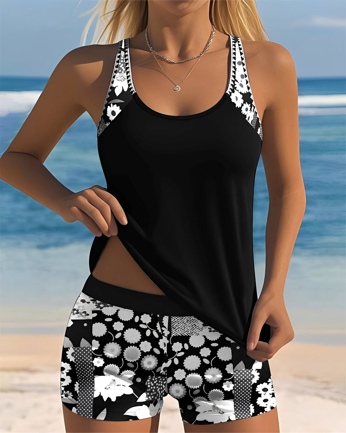 Annie - Ensemble de tankini chic avec motif pour femmes