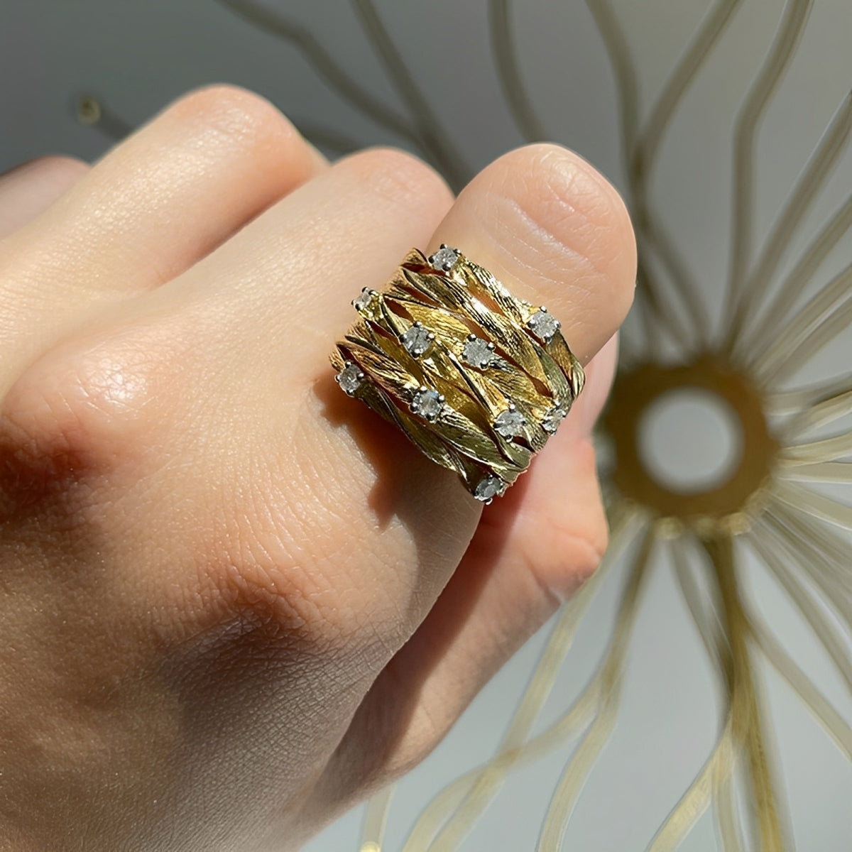 Marisse – Bague dorée de style vintage avec éclat subtil