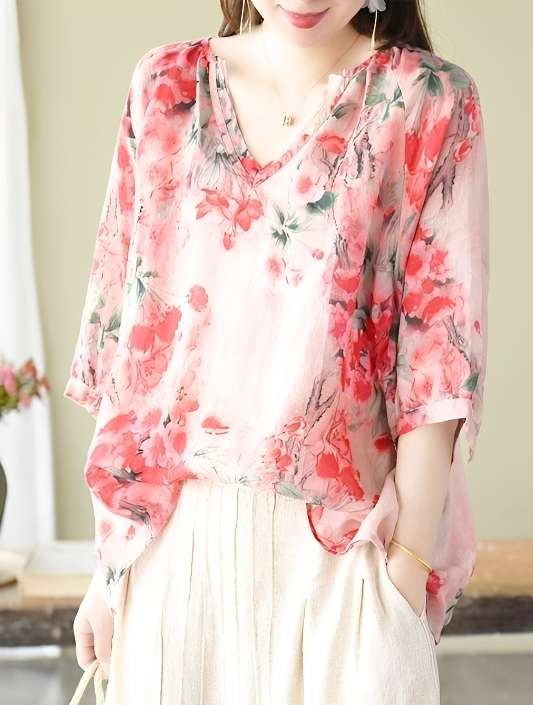 Nancy - Blouses chic et amples avec motif pour femmes