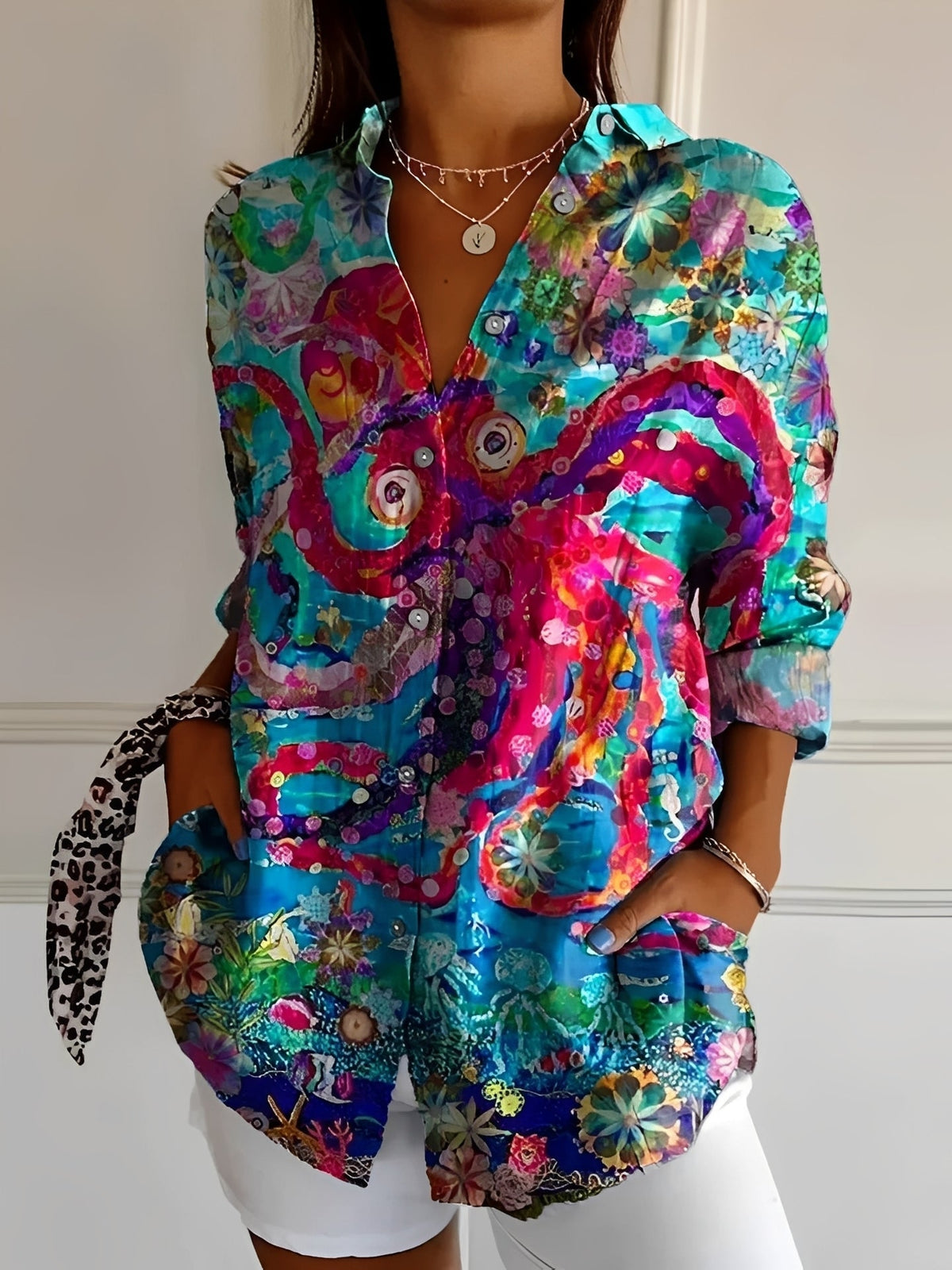 Roxanne - Chemise raffinée avec patte de boutons pour femmes