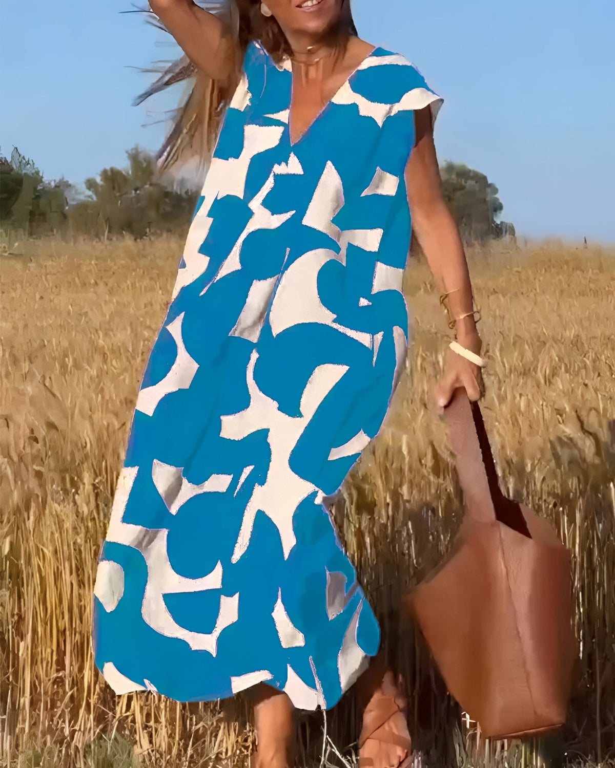 Darcie - Robe fluide avec col en V pour femmes