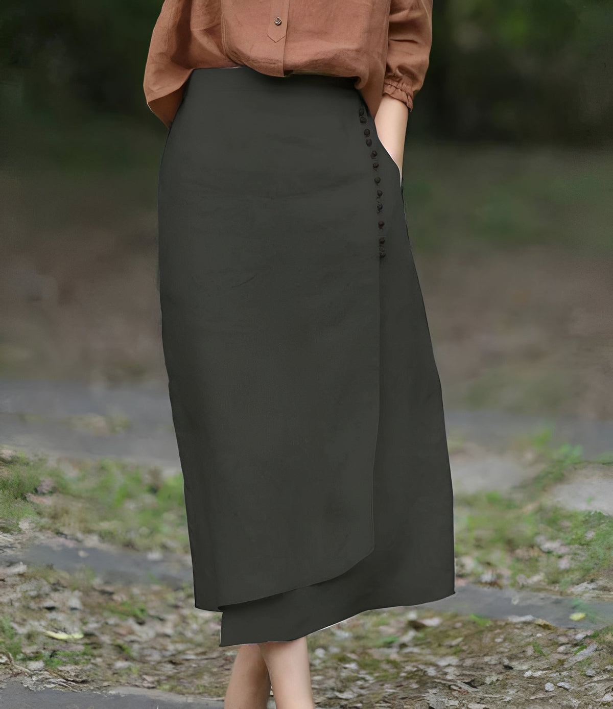 Manda - Jupe asymétrique chic en ligne A pour femmes