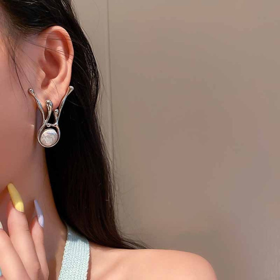 Alice – Boucles d'oreilles en perles et argent