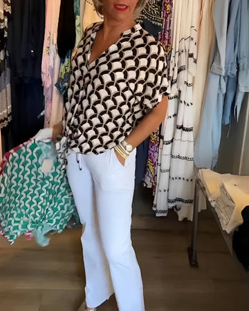 Leona - Haut chic avec motif pour femmes