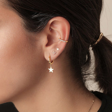 Stellia – Boucles d'oreilles étoile à cinq branches en or