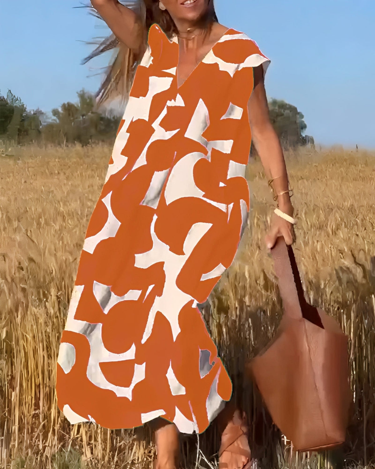 Darcie - Robe fluide avec col en V pour femmes