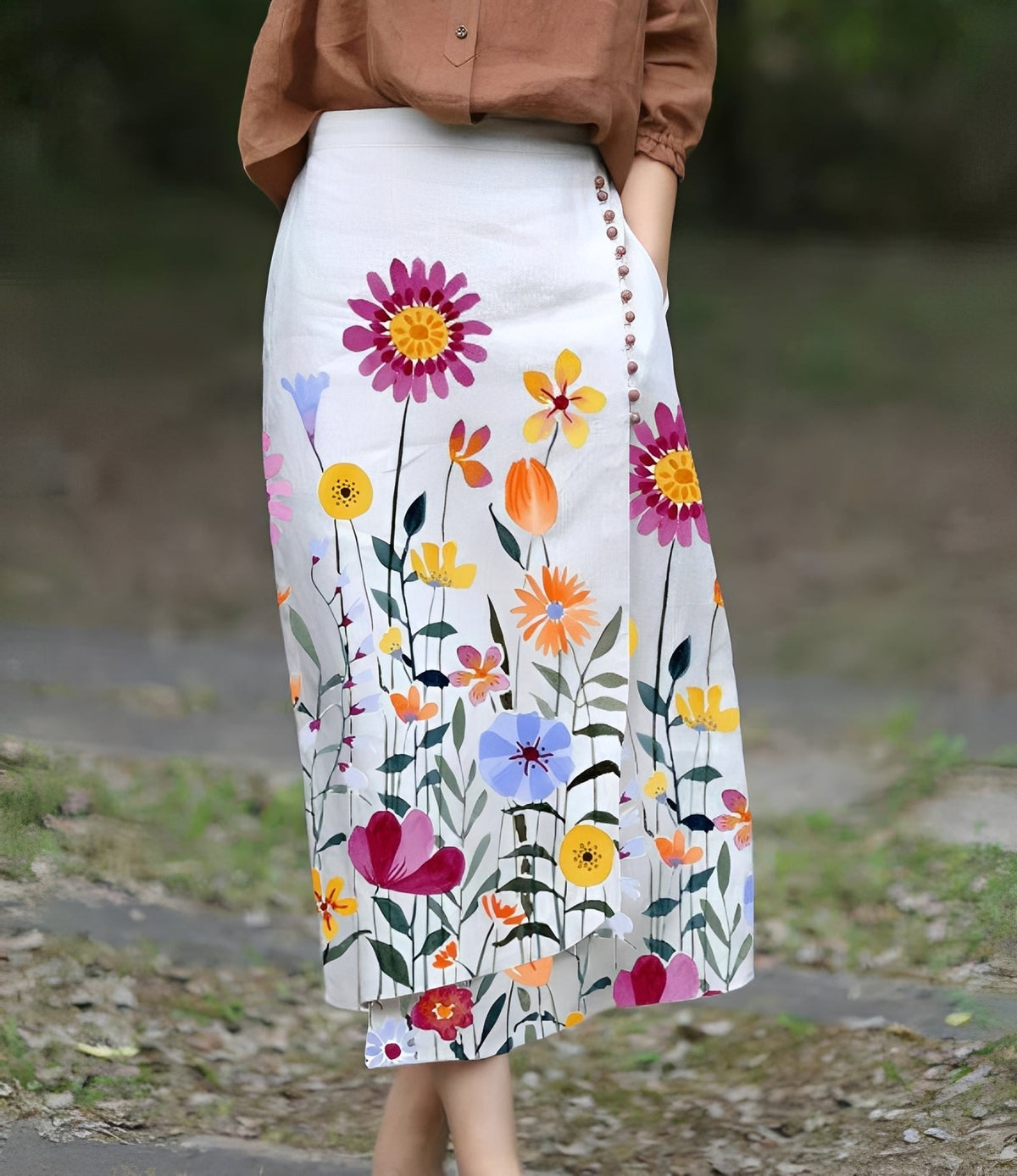 Manda - Jupe asymétrique chic en ligne A pour femmes