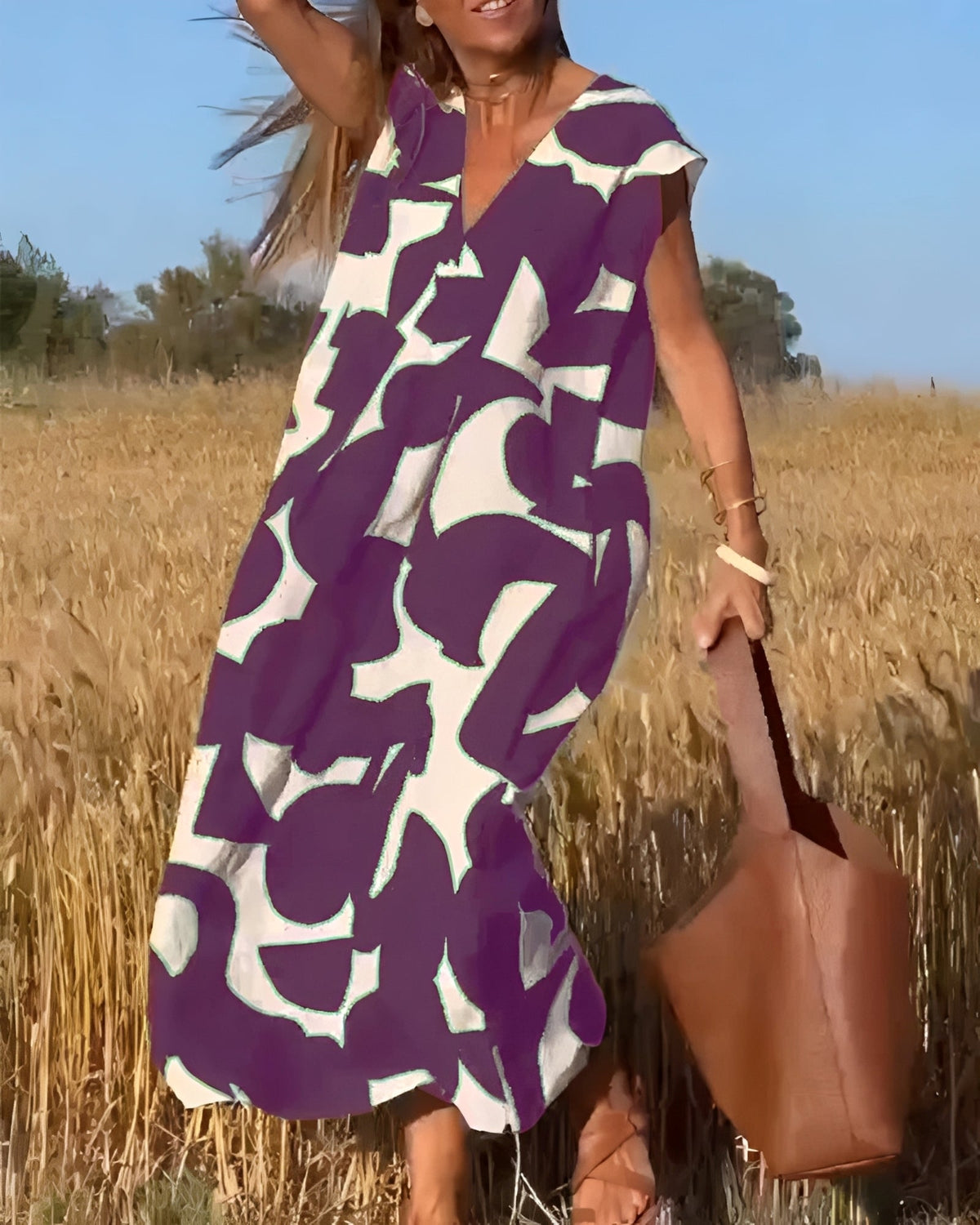 Darcie - Robe fluide avec col en V pour femmes