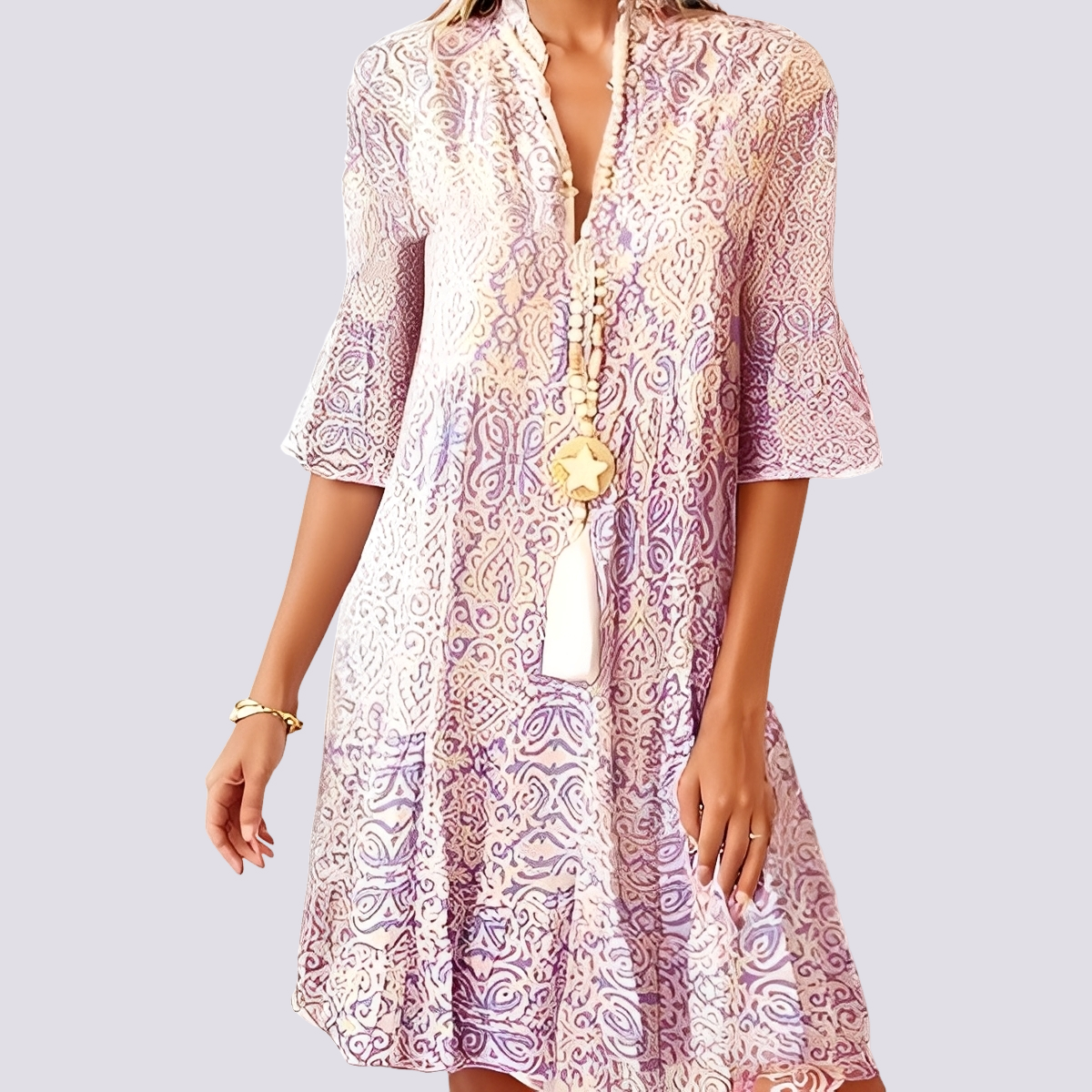 Darce - Robe fluide avec col en V pour femmes