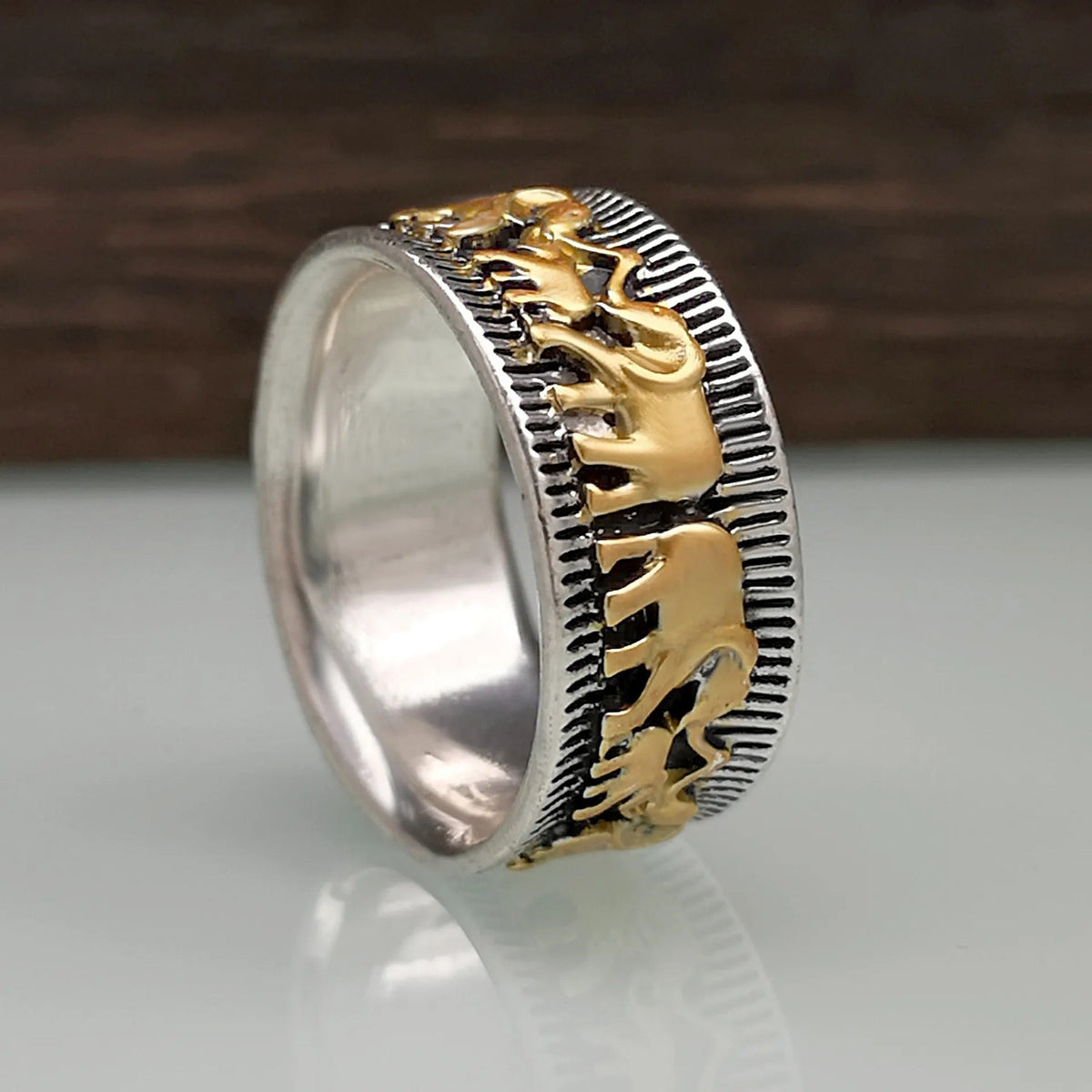 Eli – Bague éléphant doré vintage