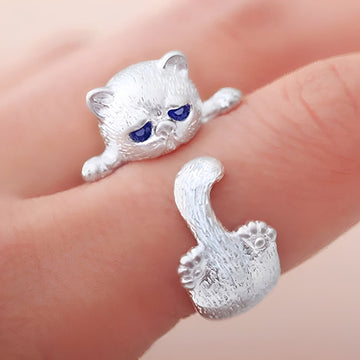Louna – Bague de chat fine en argent 925