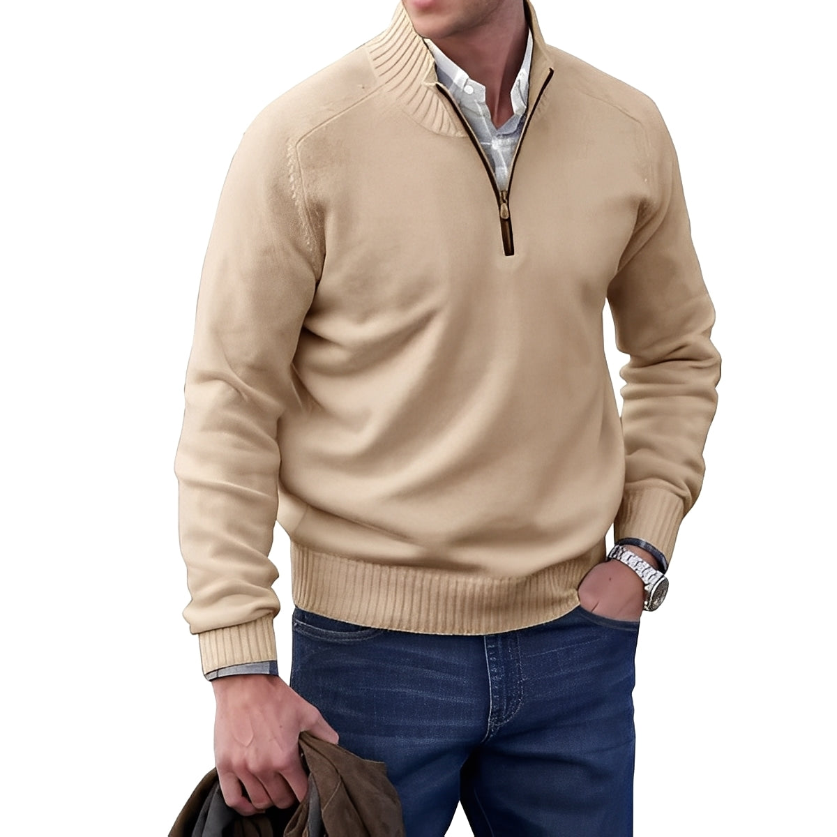 Jeremy - Pull zippé élégant pour hommes