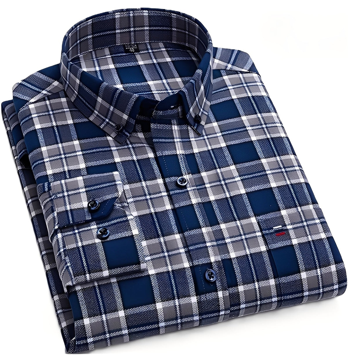 Nikolas - Chemise en coton à carreaux décontractée pour hommes