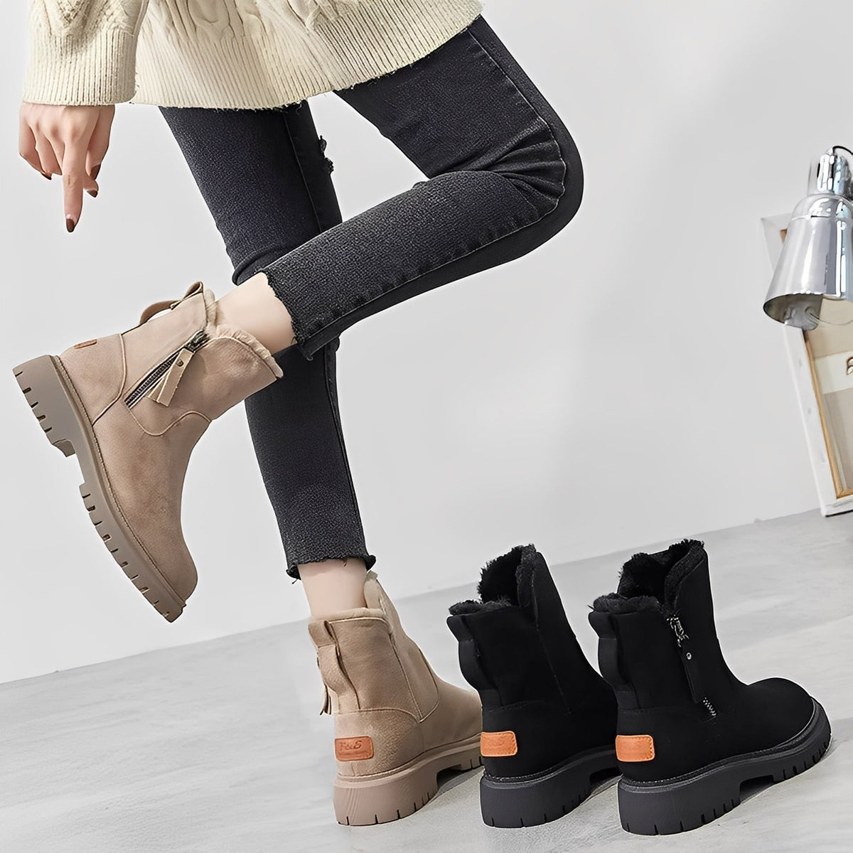 Raschelle - Bottes stylées, légères, doublées de polaire pour femmes