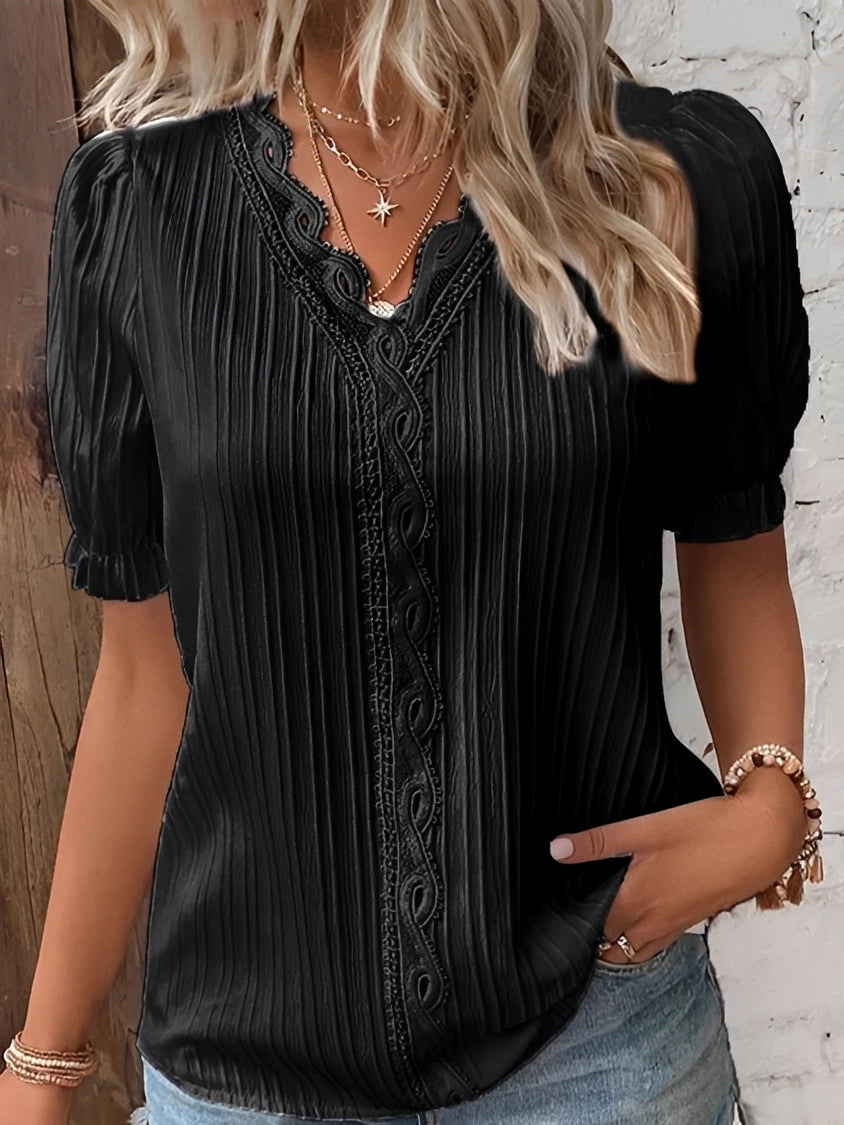 Kristina - Blouse chic avec col en V pour femmes