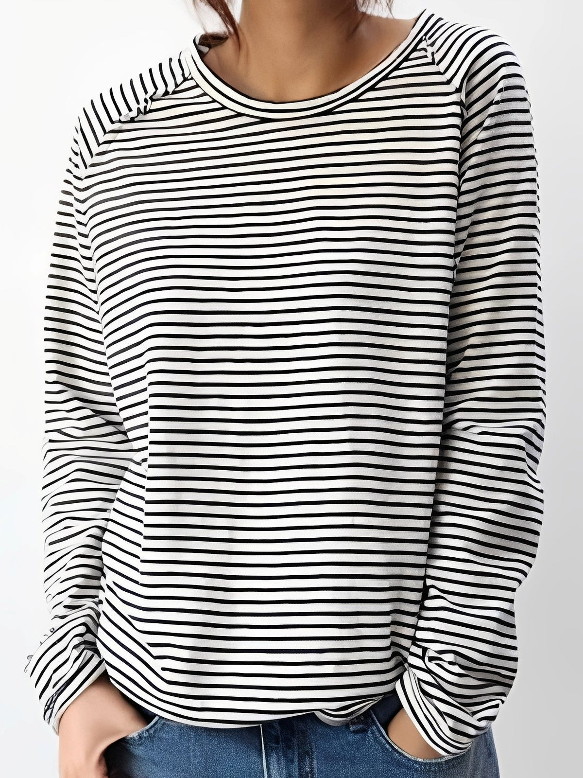Hanna - Chemise décontractée à rayures et manches longues pour femmes