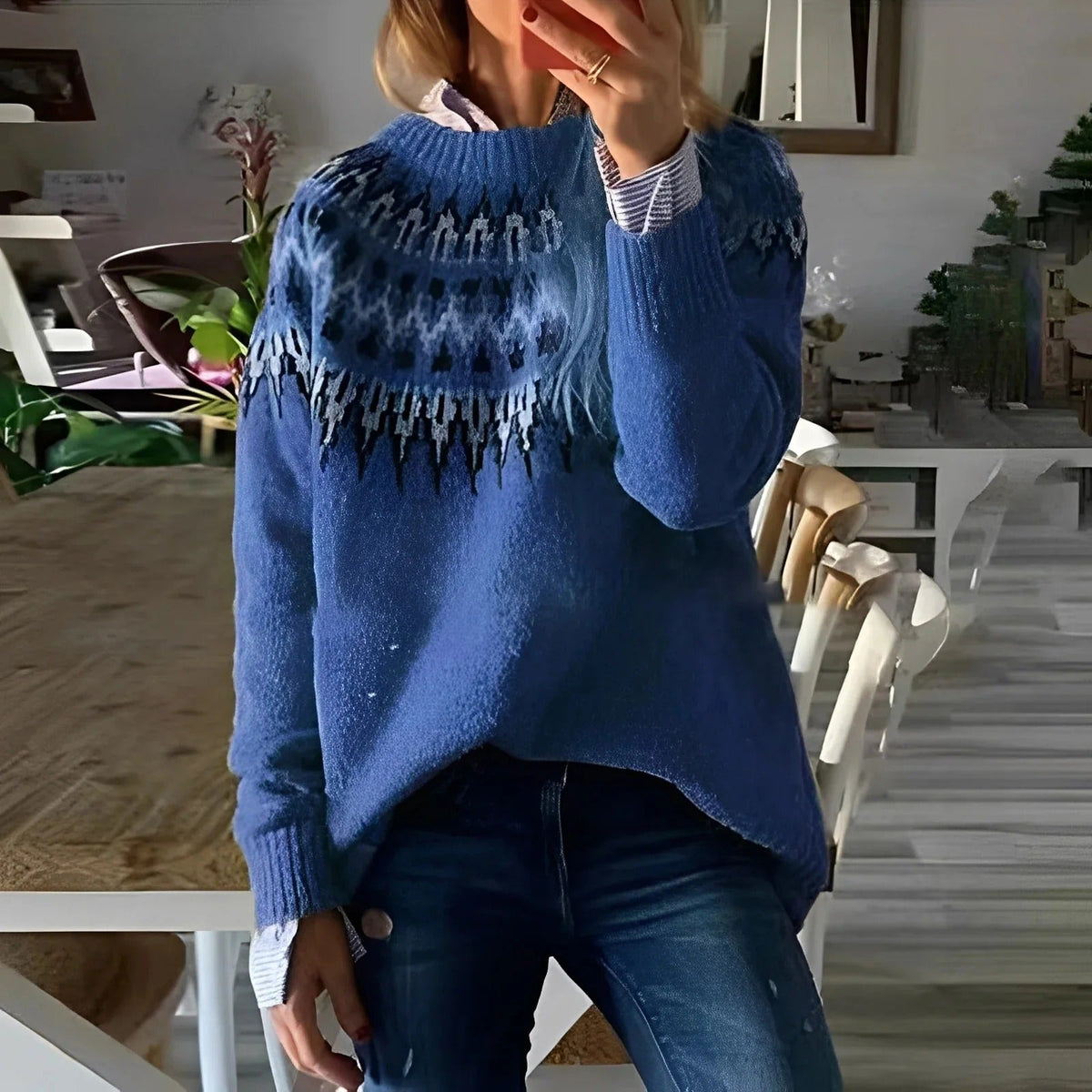 Holly - Pull en laine classique avec impression pour femmes